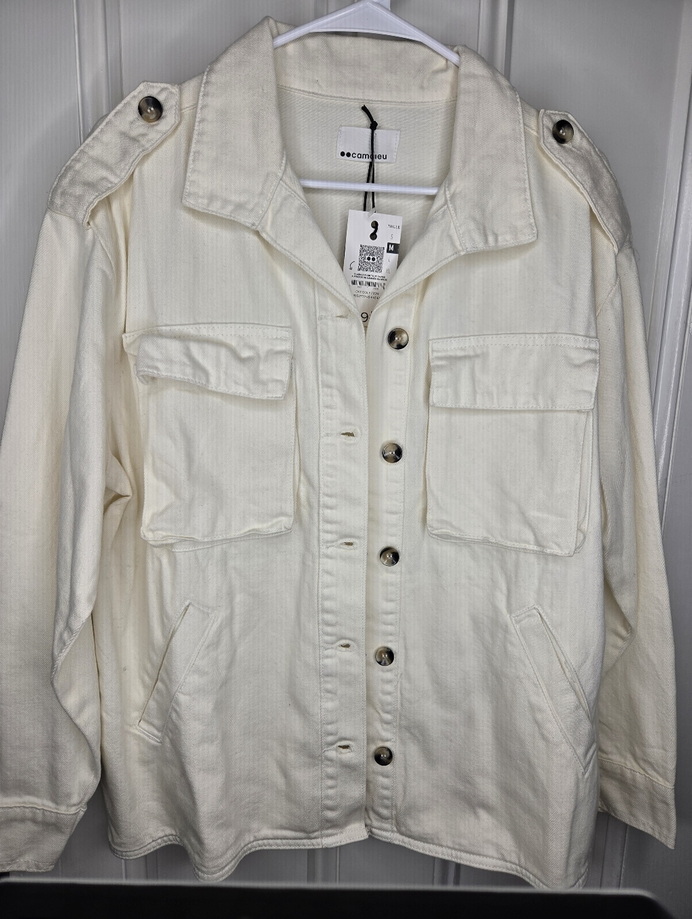 cotton:on Cream Utility Jacket with Epaulettes